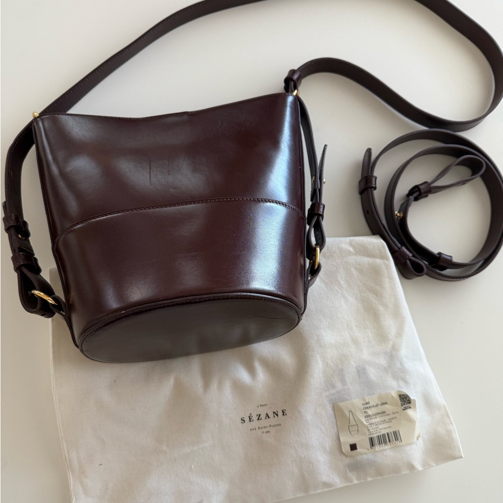 Sézane Gary Bag in Rich Brown Leather - Picture 2 of 7